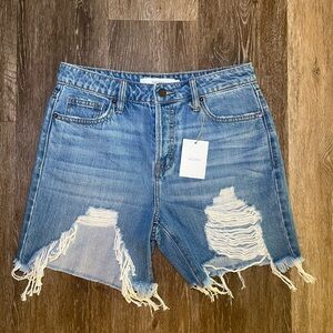 Ripped Denim Shorts